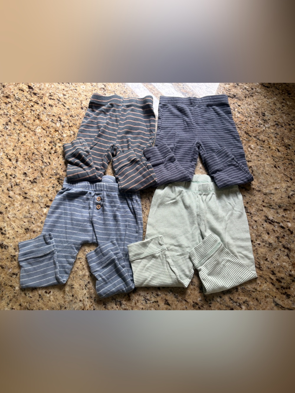 Bundle of Carter's Baby BoyStriped Knit Pants Set- Size 18 Months